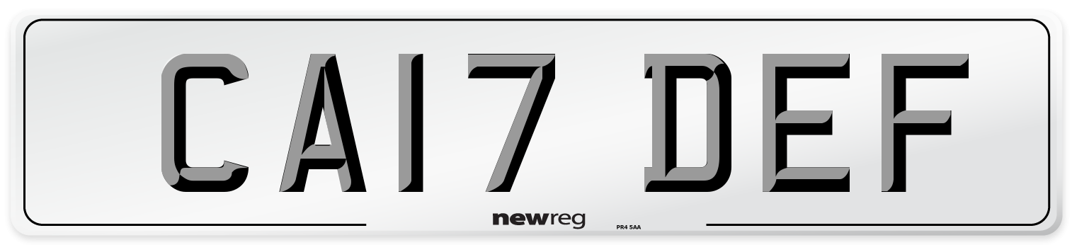 CA17 DEF Number Plate from New Reg